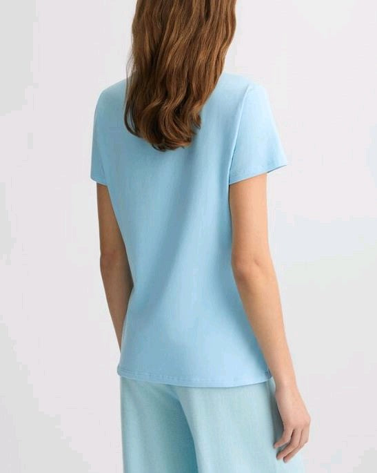 liu jo t-shirt con logo e strass ta5214js003
